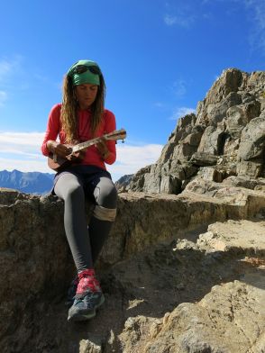 Playing my uke on Pinchot Pass